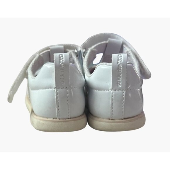 Stride Rite 360 Size 7 Girls Lacey Mary Jane White Patent Velcro Shoe 2 Sets ava - Picture 9 of 12